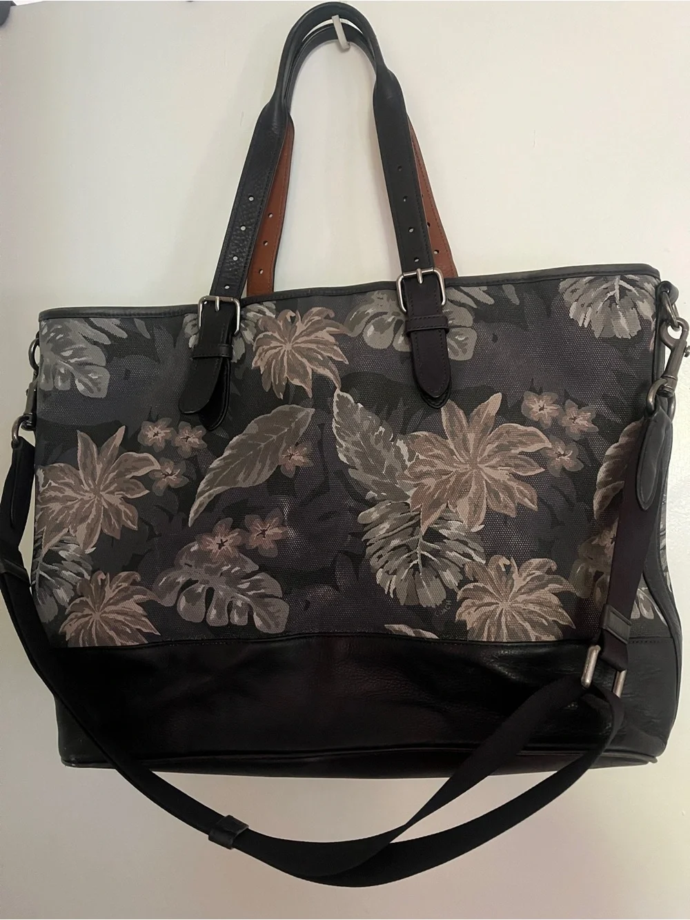 Coach leather and canvas tote